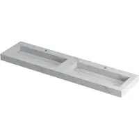 Ink Pitch Meubelwastafel 180x45cm Keramische Slab - Dubbel - 2 Kraangaten - Calacatta Mat - 8718835130138 - Rechthoekig - Wastafels, Meubelwastafels