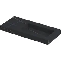 Ink Pitch Meubelwastafel 100x45cm Keramische Slab - Rechts - Zonder Kraangat - Lauren Black Mat - 8718835131944 - Rechthoekig - Wastafels,
