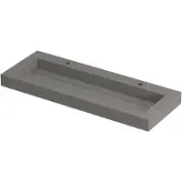 Ink Pitch Meubelwastafel 120x45cm Keramische Slab - Centraal - 2 Kraangaten - Armani Grey Mat - 8718835129828 - Rechthoekig - Wastafels,