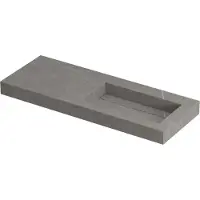 Ink Pitch Meubelwastafel 120x45cm Keramische Slab - Rechts - Zonder Kraangat - Armani Grey Mat - 8718835135485 - Rechthoekig - Wastafels,