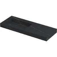 Ink Pitch Meubelwastafel 120x45cm Keramische Slab - Links - Zonder Kraangat - Lauren Black Mat - 8718835135416 - Rechthoekig - Wastafels,