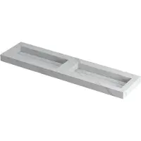 Ink Pitch Meubelwastafel 180x45cm Keramische Slab - Dubbel - Zonder Kraangaten - Calacatta Mat - 8718835130091 - Rechthoekig - Wastafels,