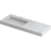 Ink Pitch Meubelwastafel 120x45cm Keramische Slab - Links - 1 Kraangat - Calacatta Mat - 8718835135430 - Rechthoekig - Wastafels, Meubelwastafels