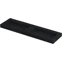 Ink Pitch Meubelwastafel 160x45cm Keramische Slab - Dubbel - 2 Kraangaten - Lauren Black Mat - 8718835130077 - Rechthoekig - Wastafels,