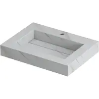 Ink Pitch Meubelwastafel 60x45cm Keramische Slab - 1 Kraangat - Calacatta Mat - 8718835129491 - Rechthoekig - Wastafels, Meubelwastafels