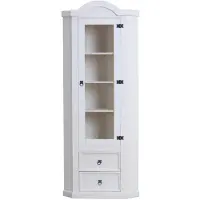 Ebuy24 New Mexico hoekkast vitrine wit grenen.