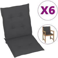 vidaXL Tuinstoelkussens 6 st oxford stof antracietkleurig