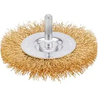 Irwin Staaldraadborstel messing (boormachine) voor hout, diameter: 75mm. Dikte: 10mm.