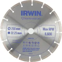Irwin diamantzaagblad Ø230 mm voor haakse slijper, geschikt voor het zagen van steen.