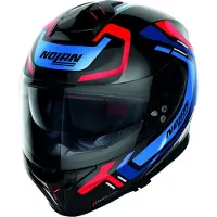 Nolan N80-8 Ally N-Com 43 Glanzend Zwart Blauw Rood Integraalhelm Maat XL