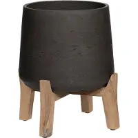 Pottery Pots Bloempot Patt Feet Low Black Washed-Grijs-Zwart D 28 cm H 29 cm Openingsmaat 19 cm