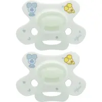 Difrax Natural Fopspeen - 20+ Maanden - Woezel en Pip - Glow in the Dark - 2 st. unisex
