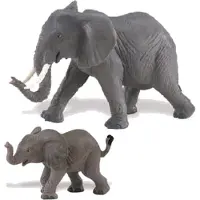 Papo Plastic speelgoed figuren setje olifanten 8 en 16 cm - Safari dieren setje van twee adults en een kind