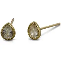 New Bling 9NBG-0469 Gouden Oorknopjes - Dames - Druppel - Zirkonia - 5 x 4 mm - 14 karaat - Goud