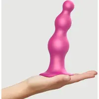 Strap-On-Me - Dildo Plug Beads - Metallic Roze XL