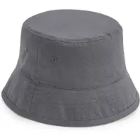 Beechfield - Bucket Hat - Vissershoedje - Hoed - Festival - Dames - Heren - 60 cm - L/XL - Organisch katoen - grijs