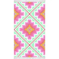 Happiness - Kleurrijk Boho Strandlaken Met Franjes - Zophia - 100x180