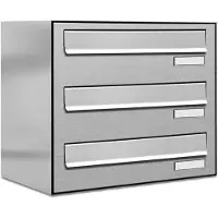 Brulo - brievenbus - inbouw - 3 adressen - RVS