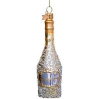 Vondels Kerstornament Gold Champagne Bottle Diamonds 16 cm