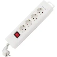 REV 0014412113: Wandcontactdoos met schakelaar, 4-voudig, wit, met aardingscontact (0014412113)