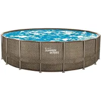 Summer Waves Zwembad Elite Frame 549 X 132 cm Dark Triple Basketweave + filterpomp