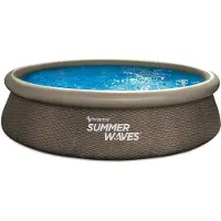 Summer Waves Zwembad Quick Set 366 X 76 cm Dark Double Rattan + filterpomp
