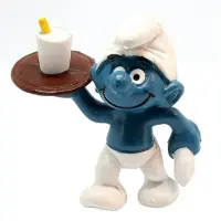 Schleich Kelner - Bediende - smurfen - Smurf met bruin dienblad - 5,5 cm