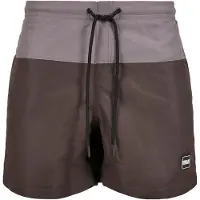 Urban Classics Zwemshorts donkerbruin / grijs / wit