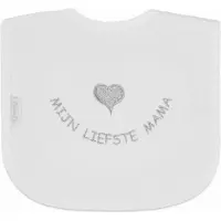 Funnies slabbetje Mijn Liefste Mama Wit/Zilver