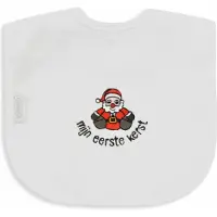 Funnies geborduurd tekst slabbetje: Mijn eerste kerst