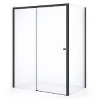 Maxaro Crystal Comfort Douchecabine | 150x100 cm Mat zwart Helder glas Schuifdeur Rechthoek