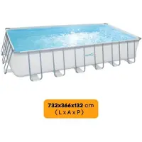 Summer Waves Zwembad Elite Rectangular Frame 732 X 366 X 132 cm + zandfilterpomp