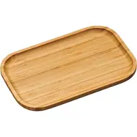 Merkloos 1x Bamboe houten dienbladen 20 x 30 cm met opstaande rand - Dienbladen