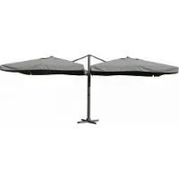 Parlux Paralux dubbele zweefparasol - 2 doeken van 3x3m - Donkergrijs