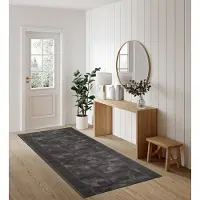 Tapiso Antislip Rubber Mat Zwart Donker Klassiek Rubbermat Tapijt Maat- 100x1500