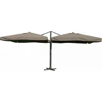 Paralux dubbele zweefparasol - 2 doeken van 3x3m - Taupe