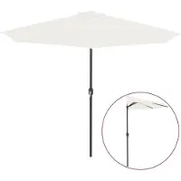 vidaXL Balkonparasol half met aluminium paal 300x155 cm zandkleurig