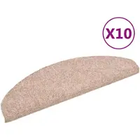 vidaXL Trapmatten Zelfklevend 10 stuks 65x21x4 cm lichtbruin Halfrond Groot