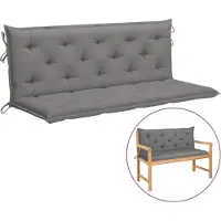 vidaXL Tuinbankkussen 150x(50+50)x7 cm oxford stof grijs