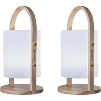 Lumisky Set van 2 draadloze draagbare lampen H37CM WOODY