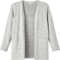 Name it Gebreid vest 'Victi' grijs gemêleerd