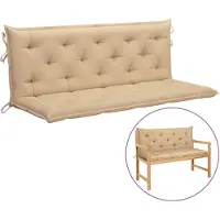 vidaXL Tuinbankkussen 150x(50+50)x7 cm oxford stof beige