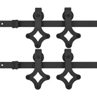 vidaXL Beslagsets voor schuifdeur 2 st 183 cm staal zwart