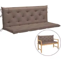 vidaXL Tuinbankkussen 150x(50+50)x7 cm oxford stof taupe