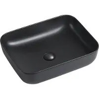 Guido Gusto Wastafel Bella 50x39x13cm mat zwart inclusief afvoerplug