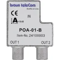 Braun Telecom TV splitter POA 1-B met 2 uitgangen - 4 dB / 5-2000 MHz (Horizon Box)
