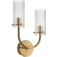 Maytoni Wandlamp Arco, dimbaar, messing / goud, Woon-/ Eetkamer, Glas, Modern, wandlamp