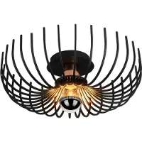 Opviq Plafondlamp Aspendos N-641, dimbaar, zwart, Woon-/ Eetkamer, metaal, plafondlamp