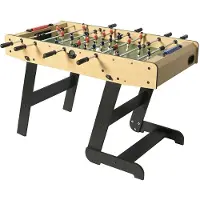 Vente-Unique.nl Voetbaltafel van naturel houtkleurig mdf - Opklapbaar - L121 x B61 x H79 cm - HORTON