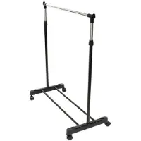 Merkloos Kledingrek Enkel Verstelbaar 85-115cm Zwart zwart Metaal Kledingrek